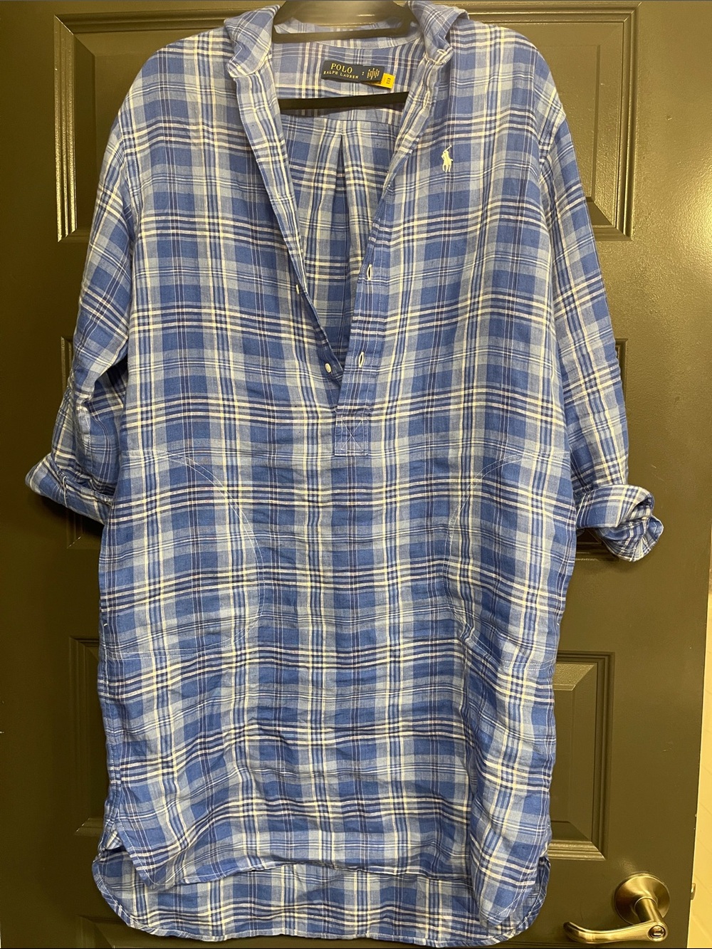Polo by Ralph Lauren Blue and White Plaid Button-Front Shirt